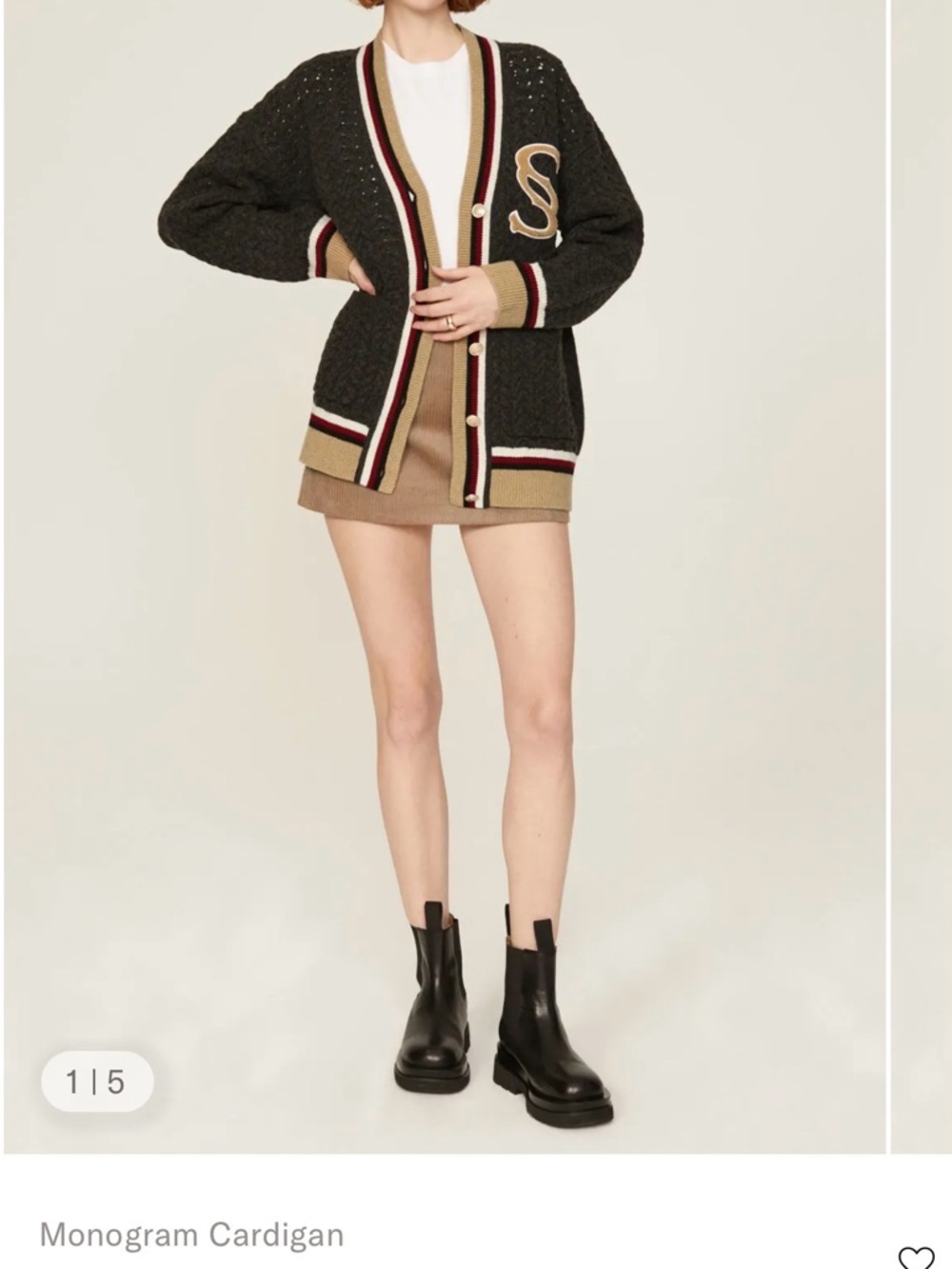 Sandro Wool Tommy double S monogram cardigan